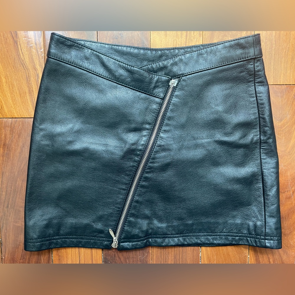 Genuine Leather Mini Skirt